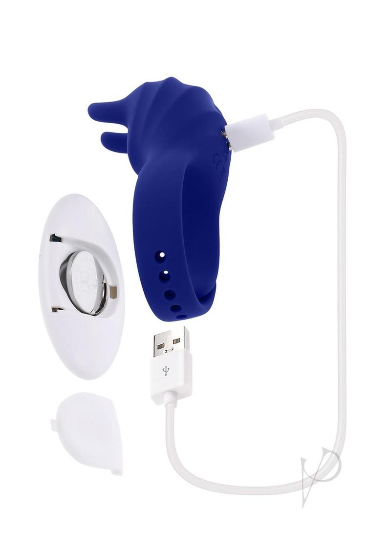 Zero Tolerance Adjustable Fun Ring Rechargeable Silicone Cock Ring - Blue