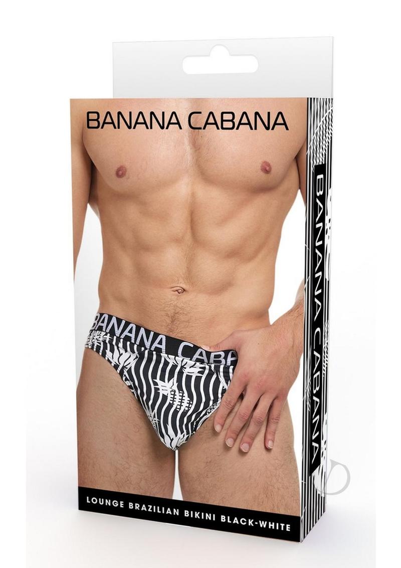 Banana Cabana Thong - Small/Medium - Black/White