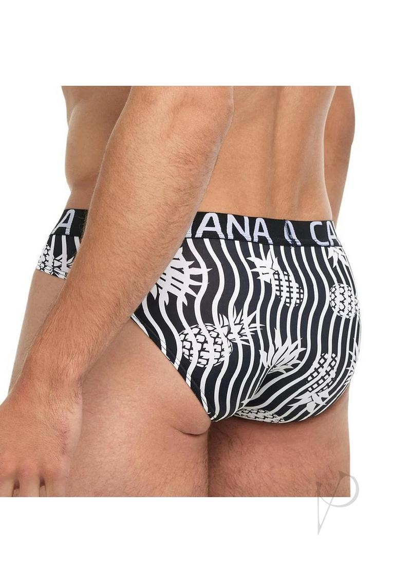 Banana Cabana Thong - Small/Medium - Black/White