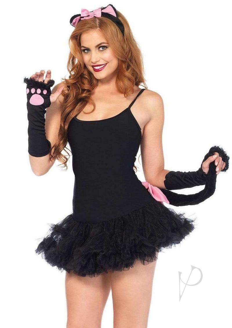 Leg Avenue Pretty Kitty Accessory Kit (3 Piece) - OS - Black