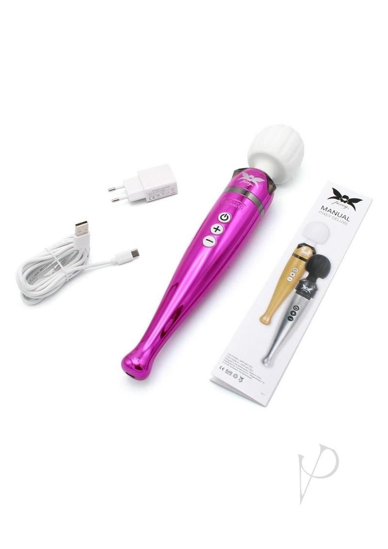 Pixey Deluxe Rechargeable Wand - Pink Chrome