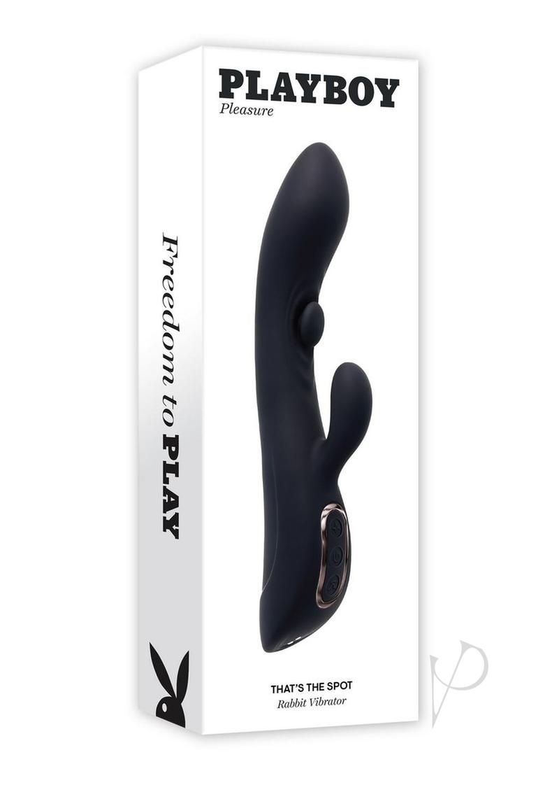 Playboy That`s The Spot Rechargeable Silicone Dual Stimulating Vibrator - Black