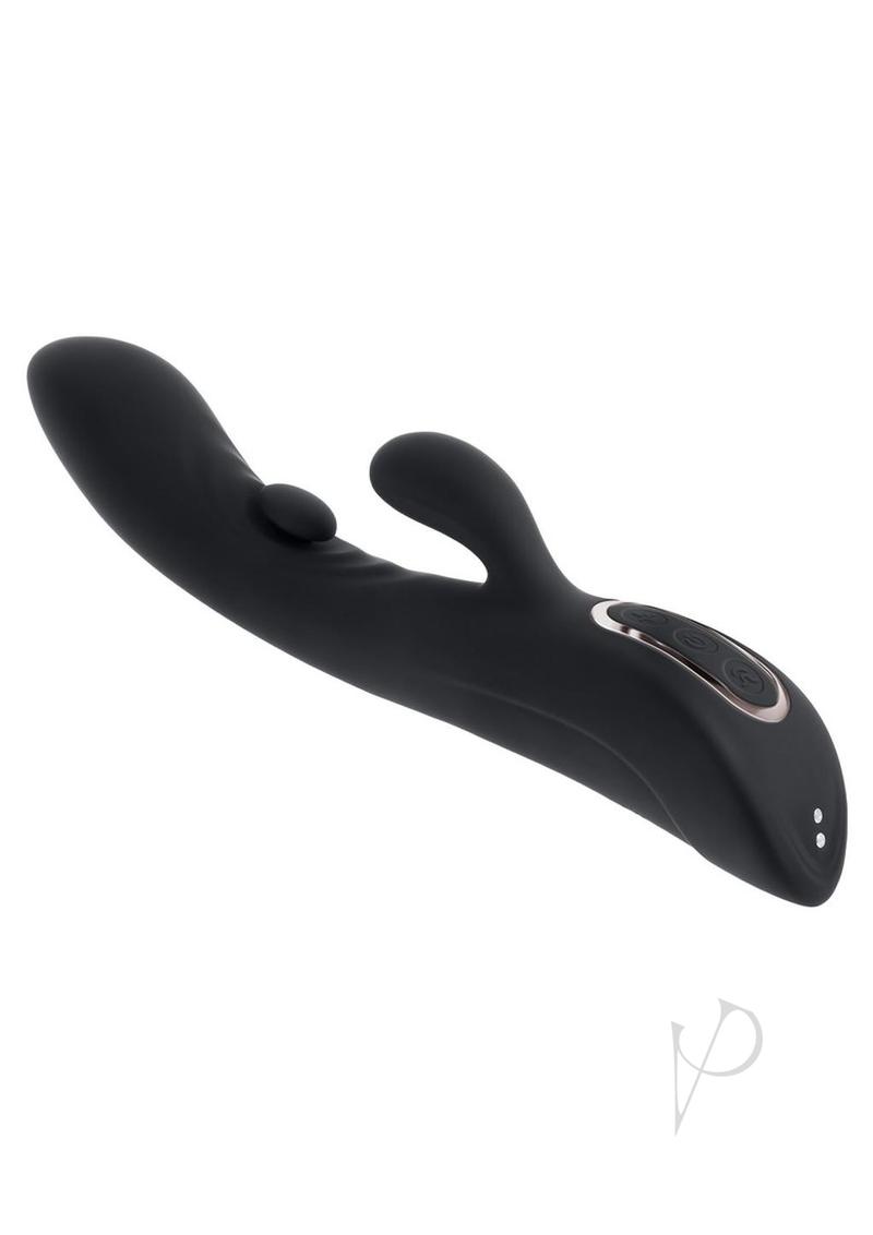 Playboy That`s The Spot Rechargeable Silicone Dual Stimulating Vibrator - Black