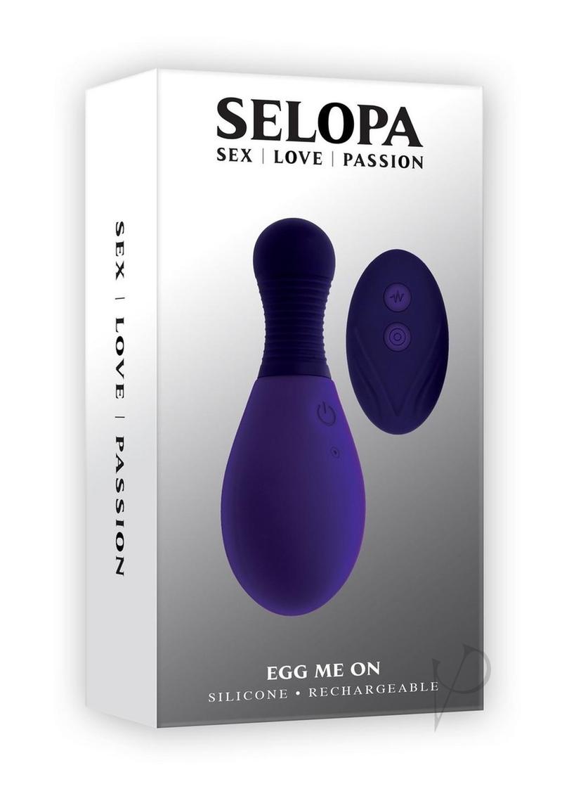 Selopa Egg on Me Rechargeable Silicone Egg Vibrator with Remote Control - Purple