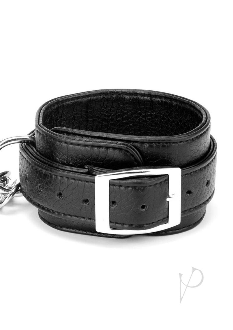 Lux Fetish Hog-Tie Spreader Bar with Detachable Wrist and Ankle Cuffs - Silver/Black