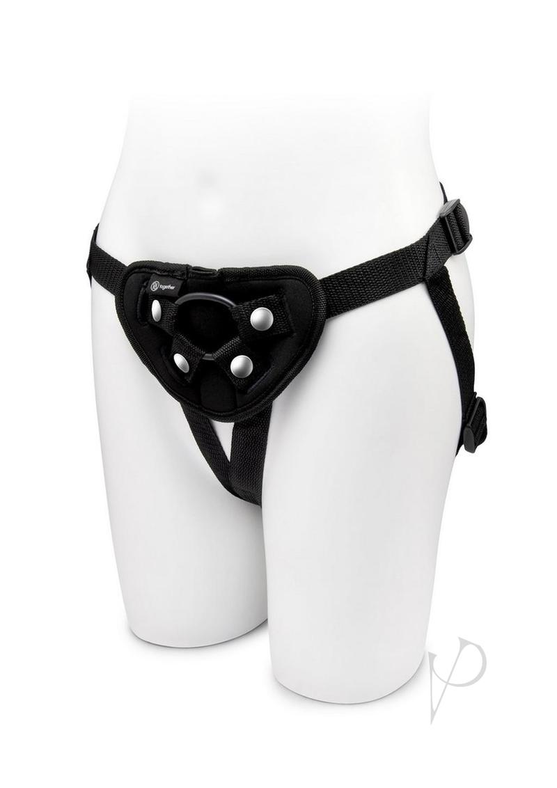 Together Toys DUO Silicone 5.5in, 7.75in Dildos and Harness Set - Purple/Black