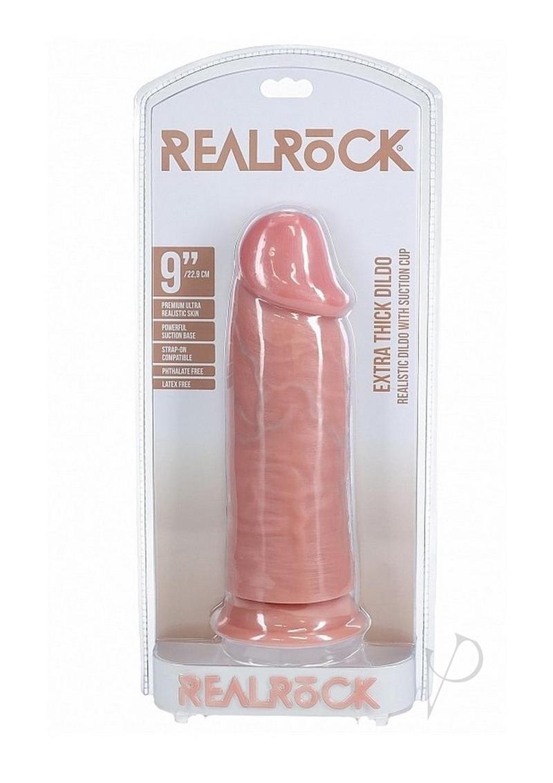 RealRock Ultra Realistic Skin Extra Thick Dildo 9in - Vanilla