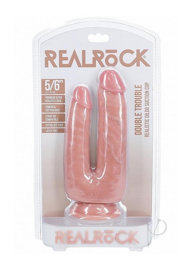 RealRock Ultra Realistic Skin Double Trouble 5in/6in - Vanilla
