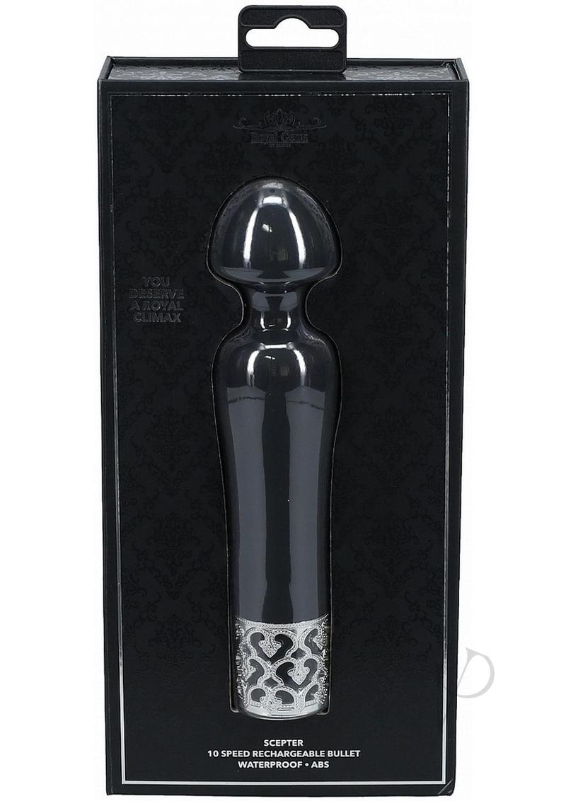 Royal Gems Scepter Silicone Rechargeable Wand - Black