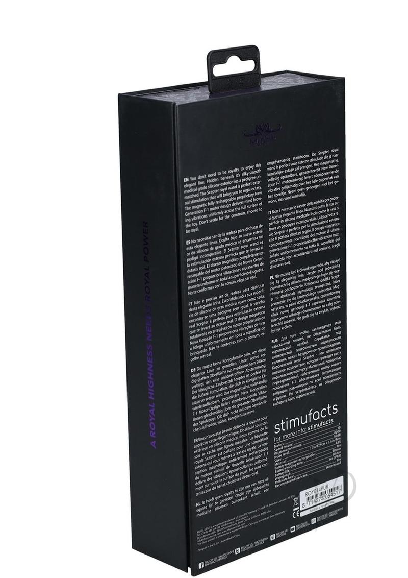 Royal Gems Scepter Silicone Rechargeable Wand - Purple