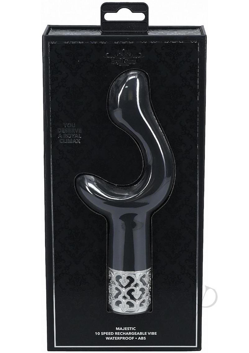 Royal Gems Majestic Rechargeable Silicone Vibrator - Black