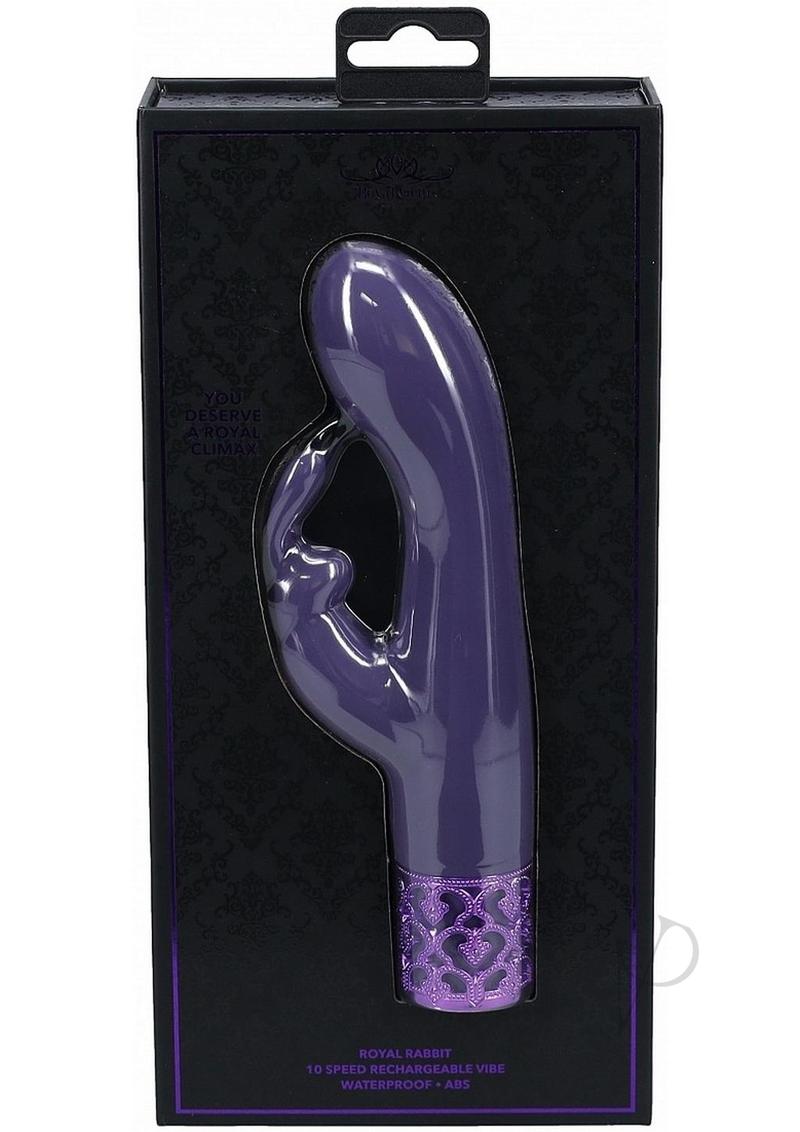Royal Gems Royal Rabbit Rechargeable Silicone Rabbit Vibrator - Purple