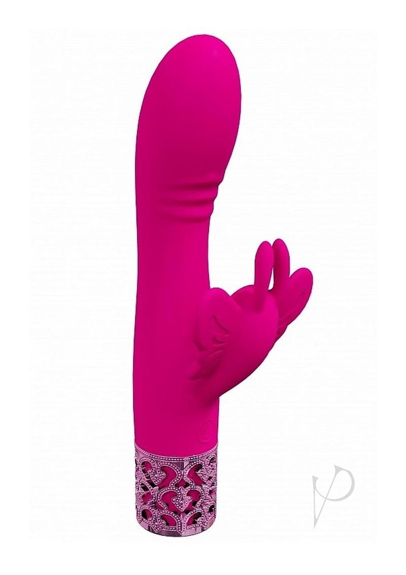 Royal Gems Monarch Rechargeable Silicone Rabbit Vibrator - Pink