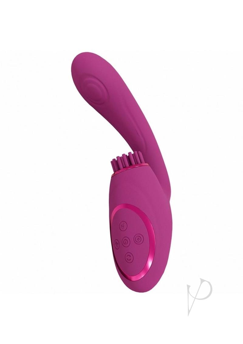 Vive GEN Rechargeable Silicone Triple Motor G-Spot Vibrator with Pulse Wave - Pink