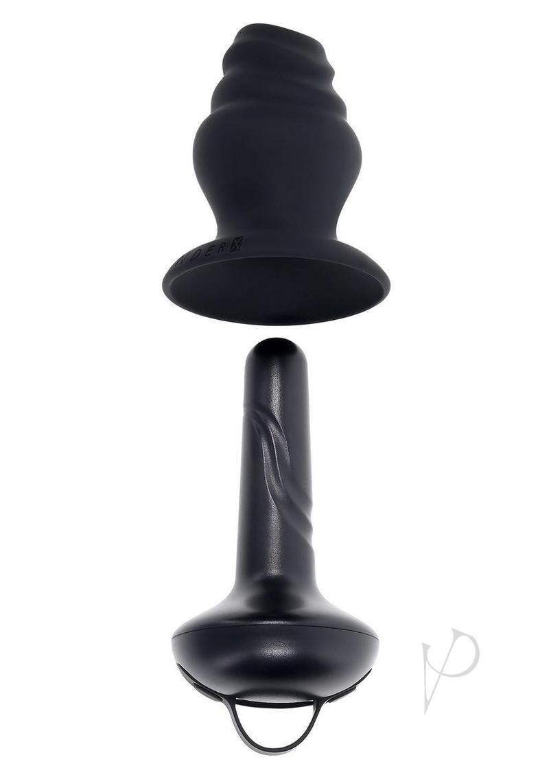 Gender X Echo Rechargeable Silicone Vibrator with Removable Sleeve - Black