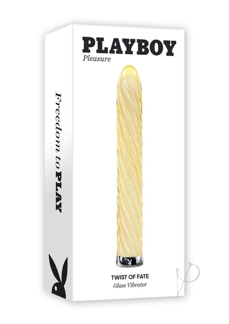 Playboy Twist of Fate Rechargeable Glass Twirling Vibrator - Yellow
