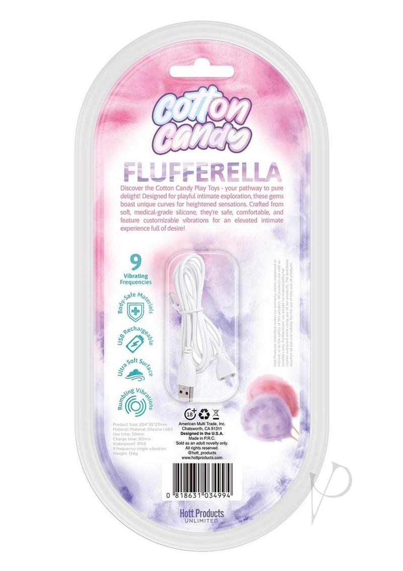 Cotton Candy Flufferella Rechargeable Silicone Vibrator - Fuschia/Aqua