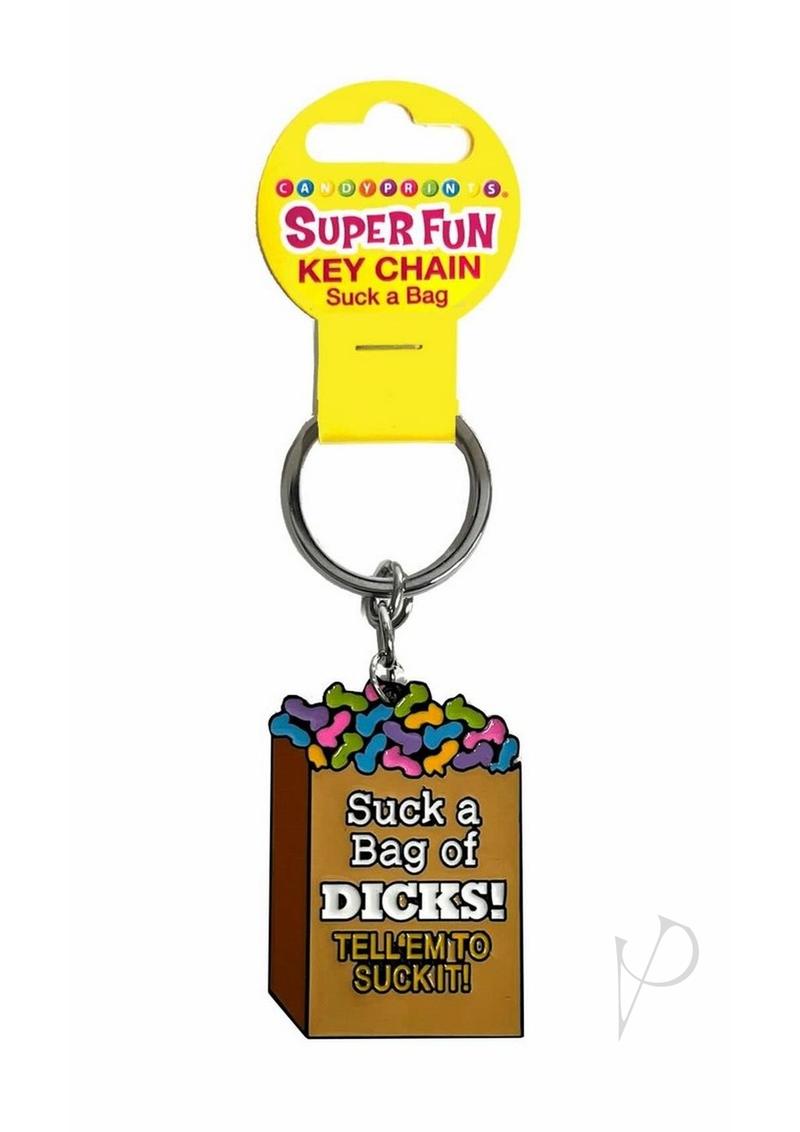 Super Fun Key Chain Suck a Bag of Dicks - Multicolor