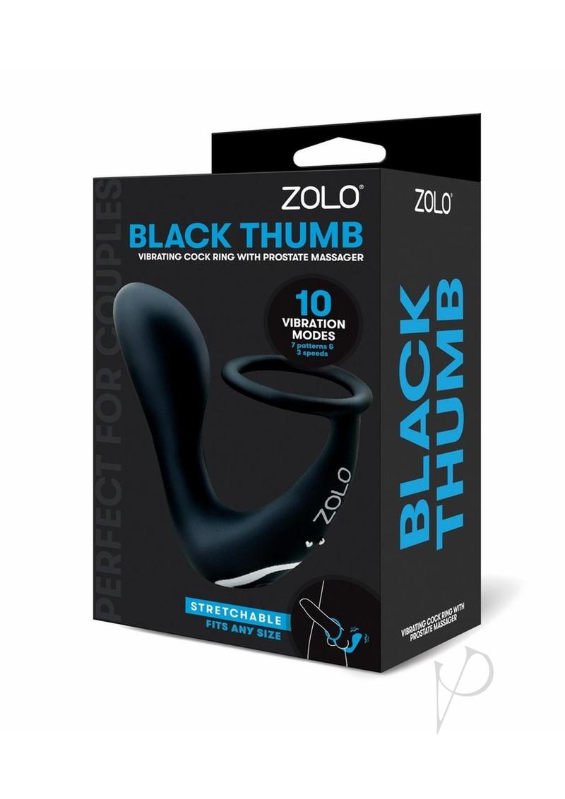 Zolo Black Thumb Silicone Rechargeable Prostate Massager - Black