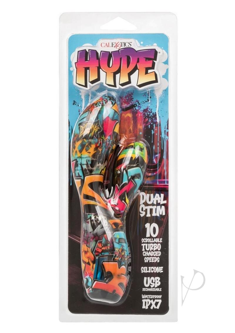 Hype Dual Stim Rechargeable Silicone Rabbit Vibrator - Multicolor