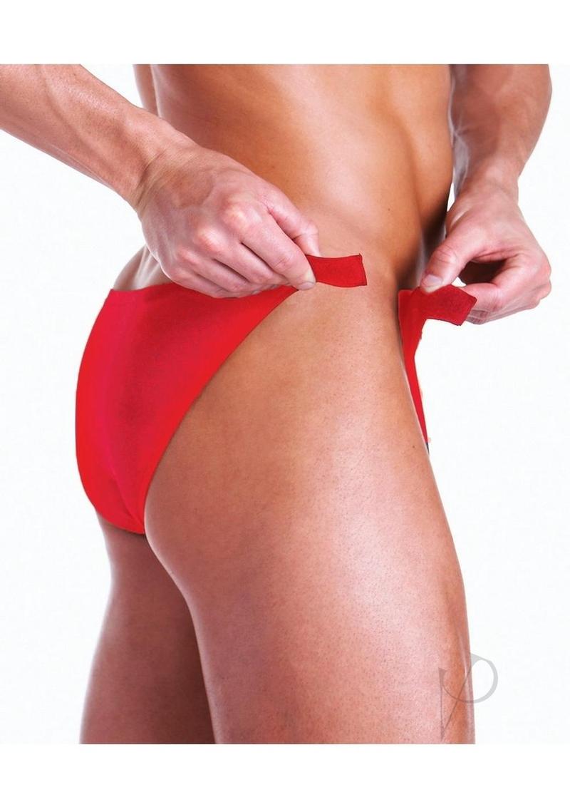 Fundies Rip it Off Bikini with Red Satin Ribbon - OS - Red