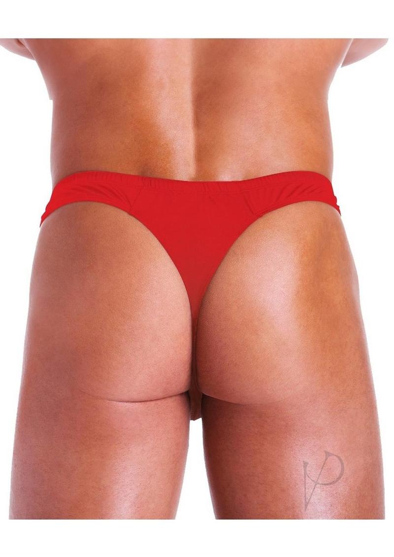 Fundies Unzip It Thong with Rose Petals - OS - Red