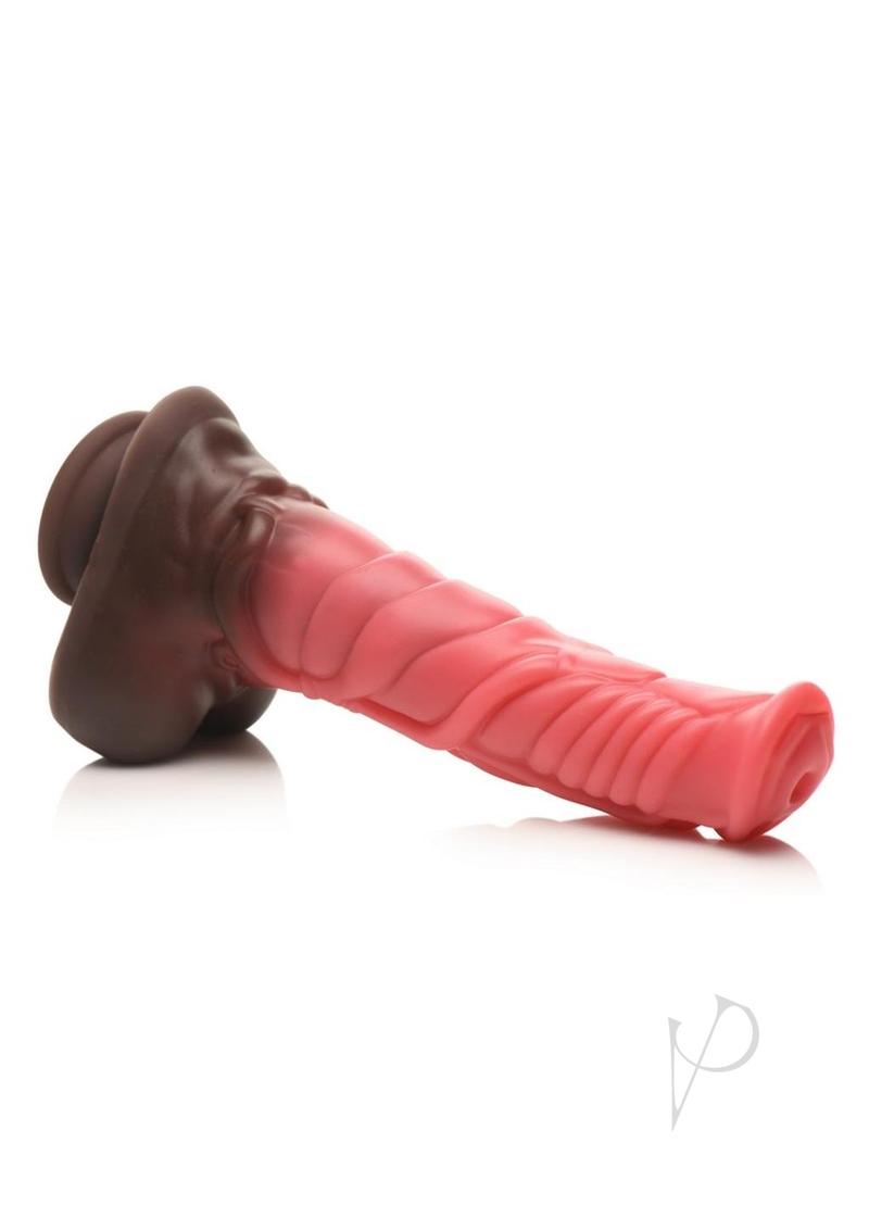 Creature Cocks Deluxe Centaur Thrusting and Vibrating Rechargeable Silicone Dildo - Pink/Brown
