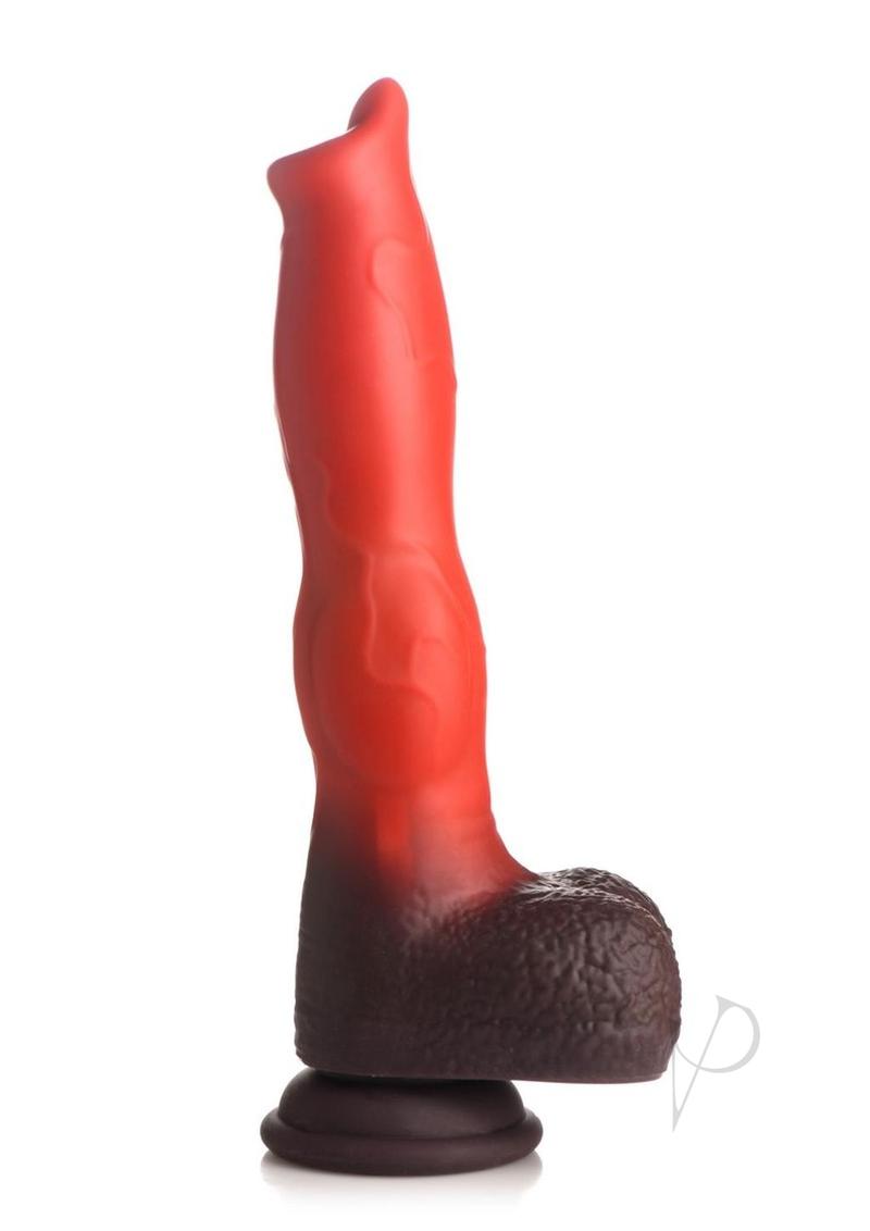 Creature Cocks Ramming Hound Thrusting and Vibrating Rechargeable Silicone Dildo - Red