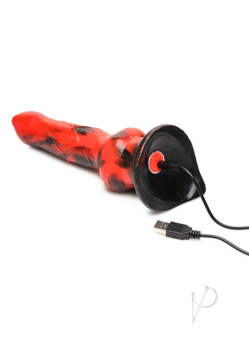 Creature Cocks Vibra Beast Vibrating Silicone Dildo - Red/Black