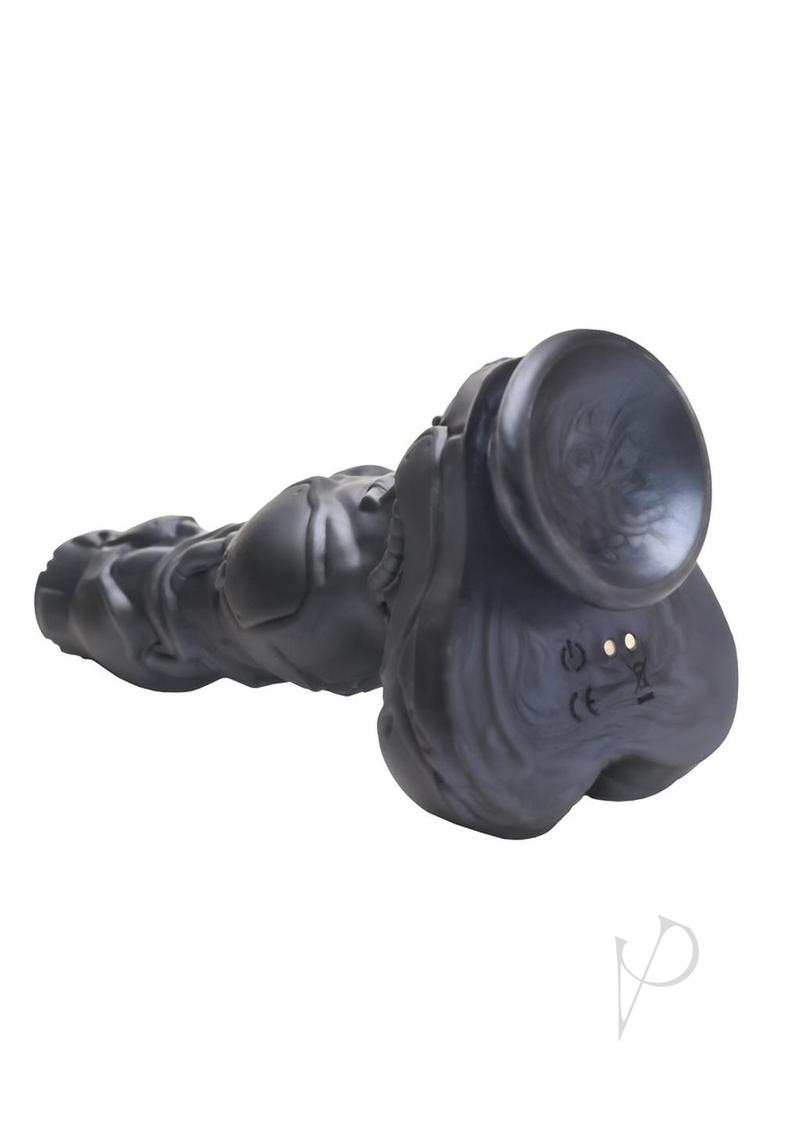 Creature Cock Thrusting and Vibrating Rechargeable Silicone Dildo - Gray