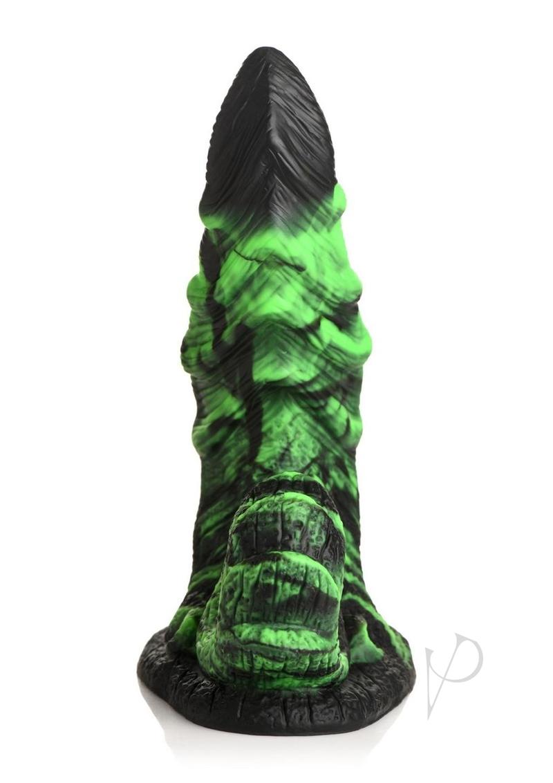 Creature Cocks Glowzilla Glow In The Dark Silicone Dildo - Green/Black