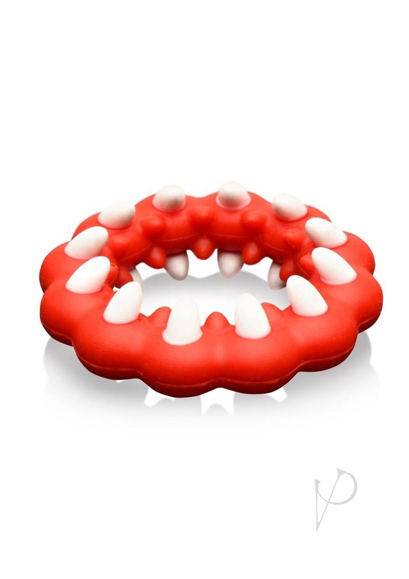 Creature Cocks Fangs Silicone Cock Ring - Red/White