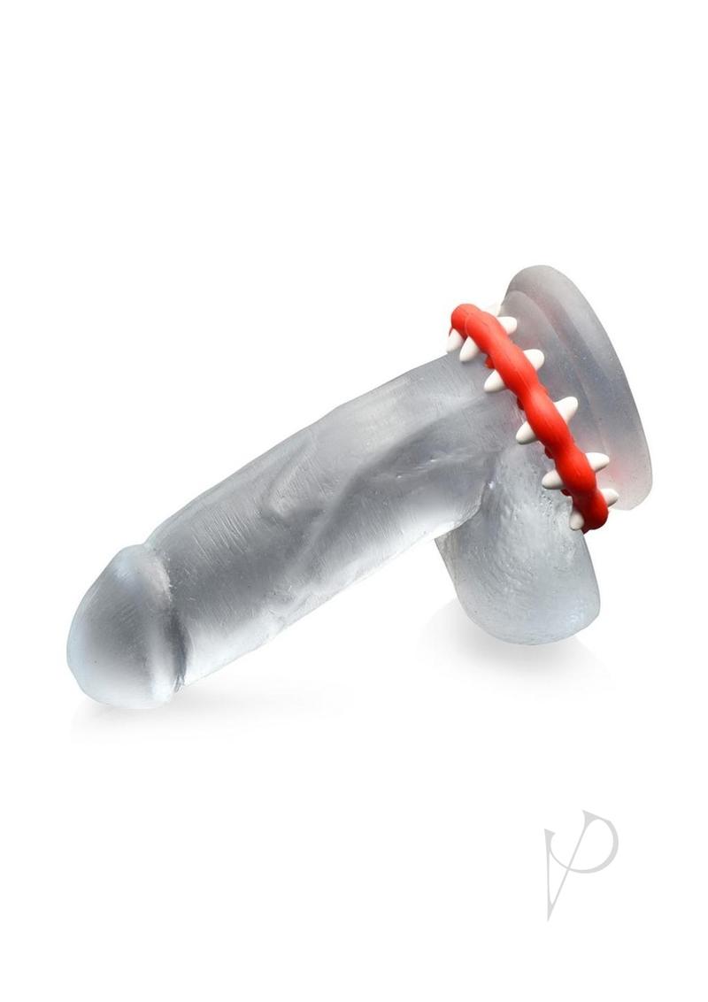 Creature Cocks Fangs Silicone Cock Ring - Red/White