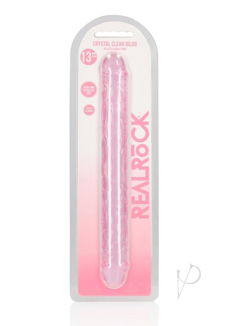 RealRock Crystal Clear Double Dong 13in - Pink