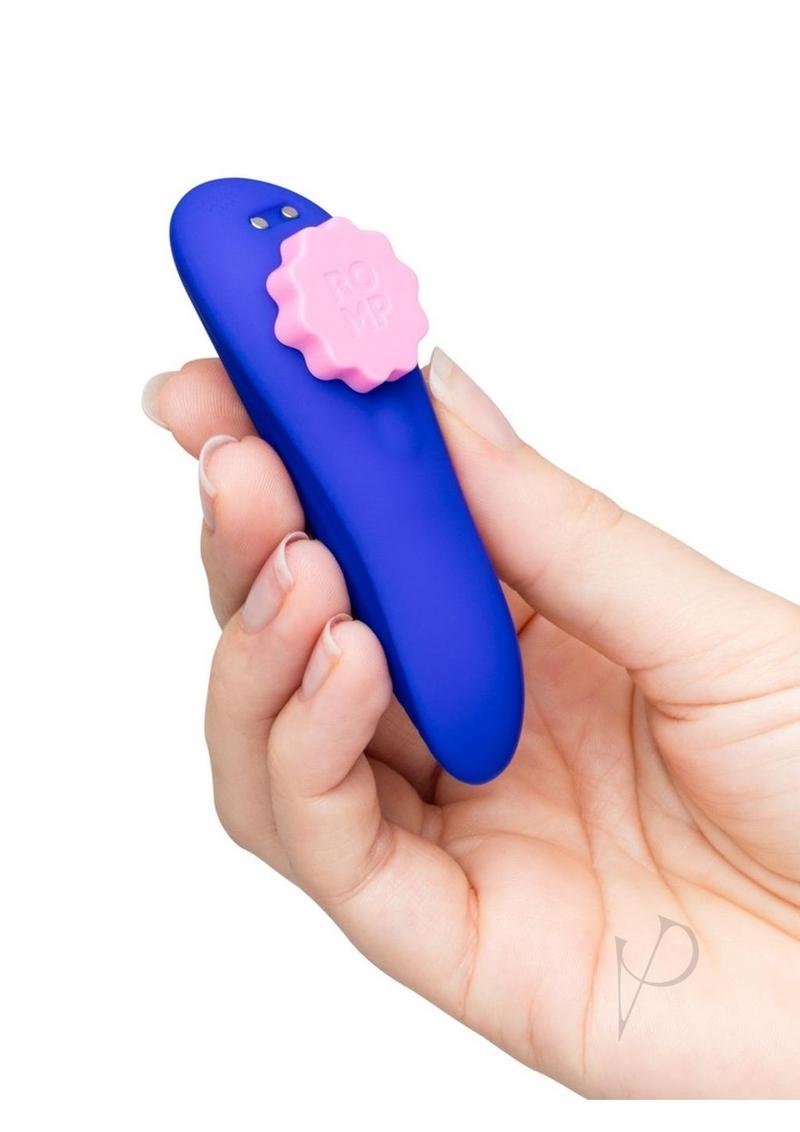 Romp Party Rechargeable Silicone Clitoral Vibrator with Remote - Blue/Pink