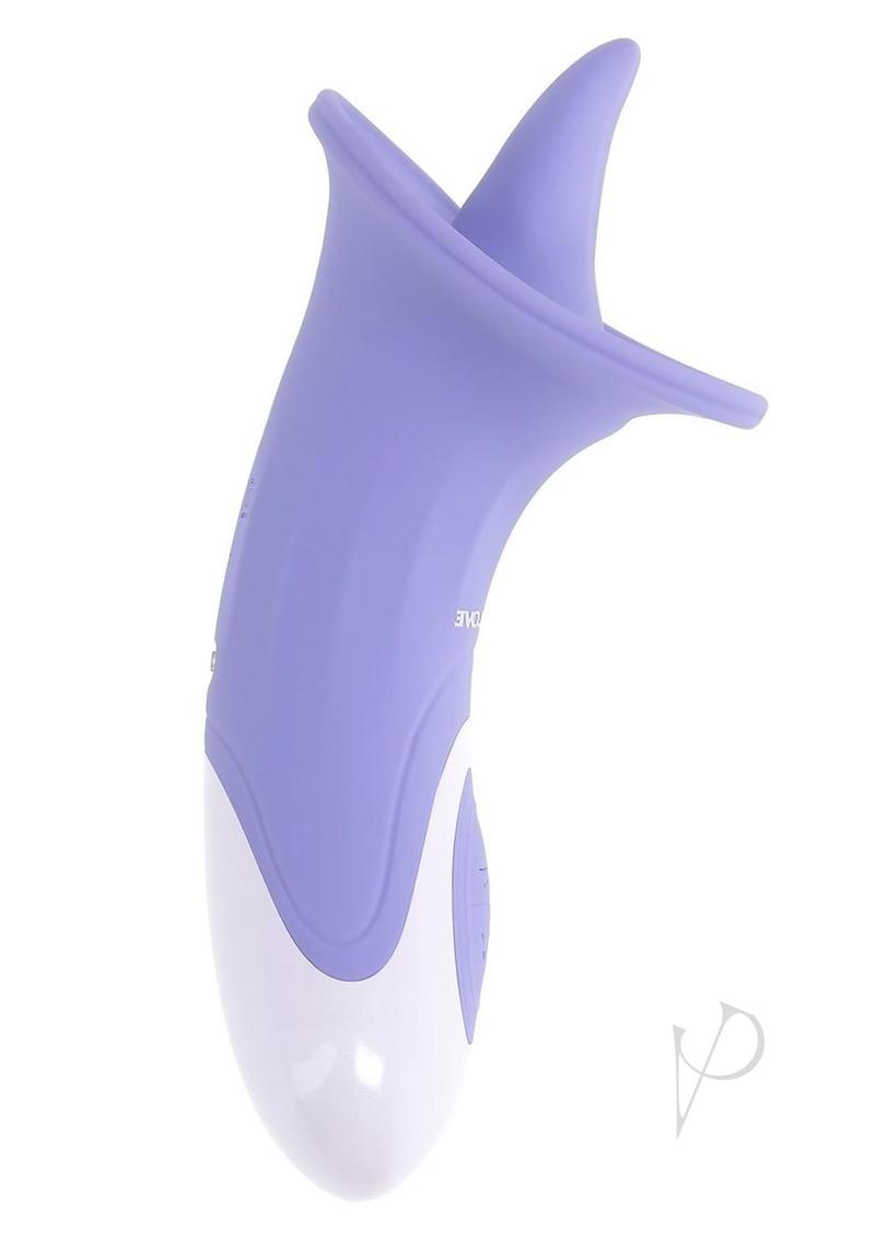 Lix and Kisses Rechargeable Silicone Clitoral Stimulator - Purple/White