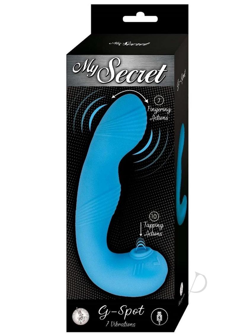 My Secret G-Spot Rechargeable Silicone Vibrator with Clitoral Stimulator - Blue