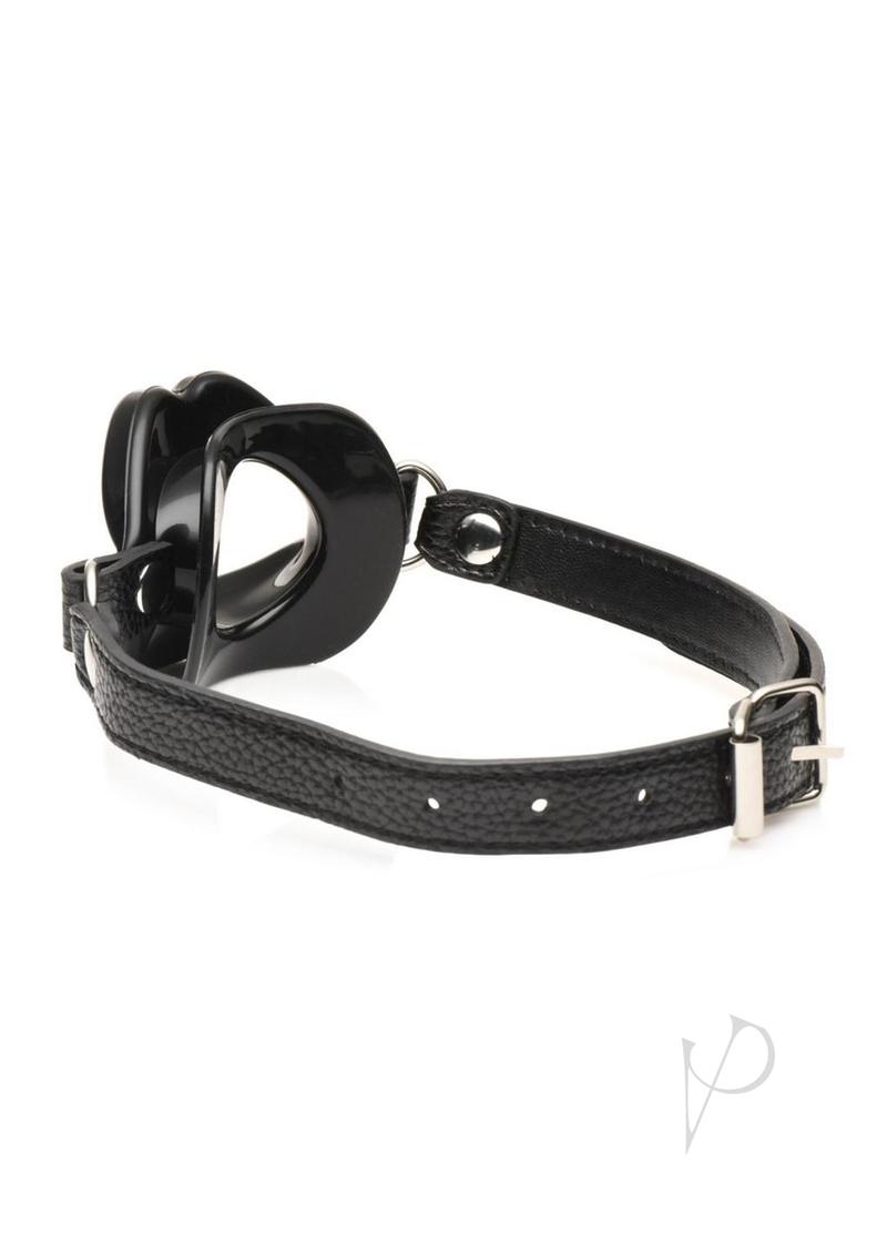 Juicy Lips Silicone Open Mouth Gag - Black