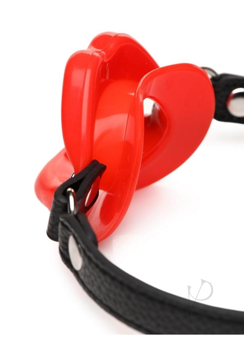 Juicy Lips Silicone Open Mouth Gag - Red