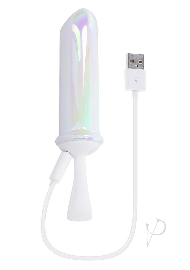 Playboy Orgasmic Fantasy Rechargeable Silicone Bullet - White/Purple