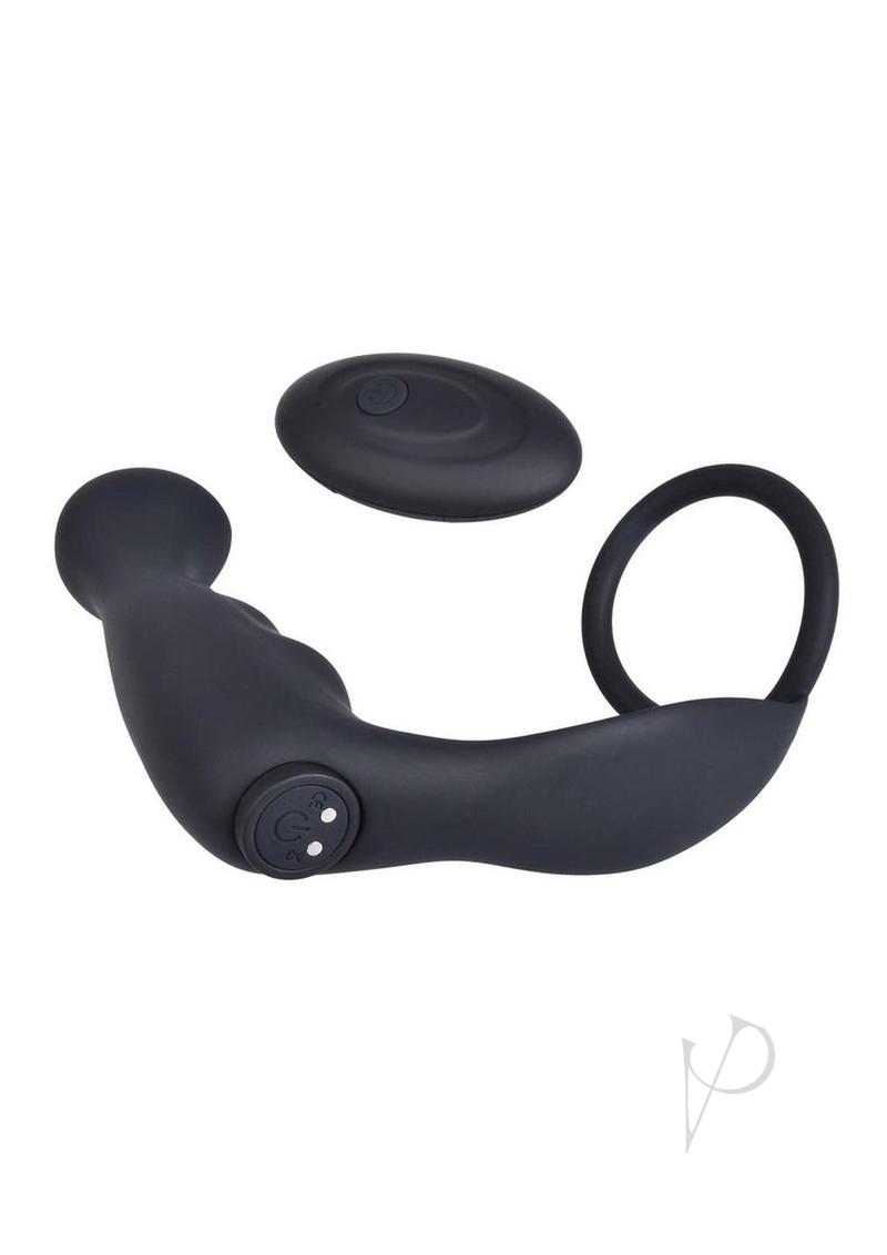 Magic Slimfit Rechargeable Silicone Prostate Stimulator with Cock Ring - Black