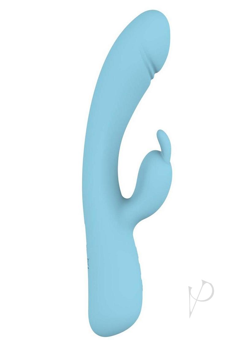 Blaze Heat Up Bunny Rechargeable Silicone Rabbit Vibrator - Blue
