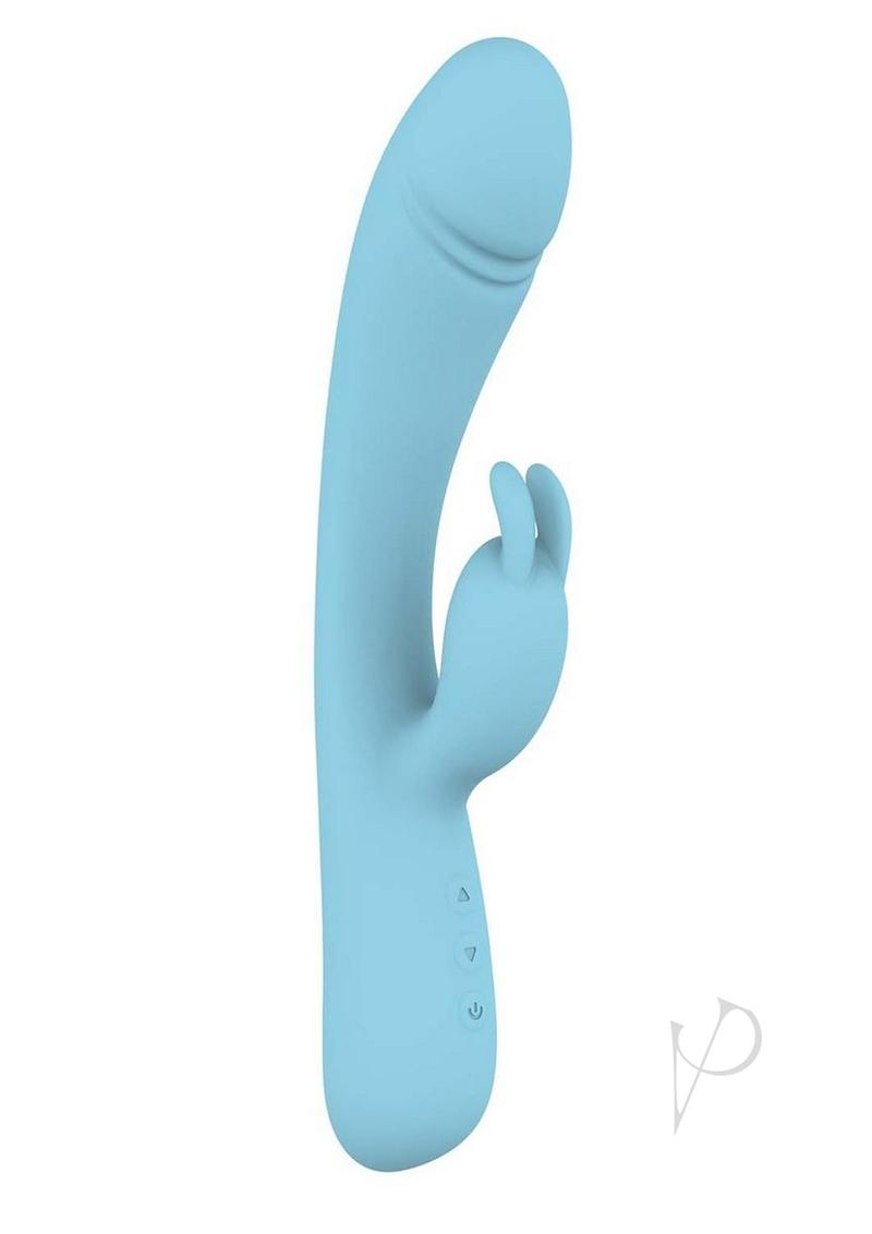 Blaze Heat Up Bunny Rechargeable Silicone Rabbit Vibrator - Blue