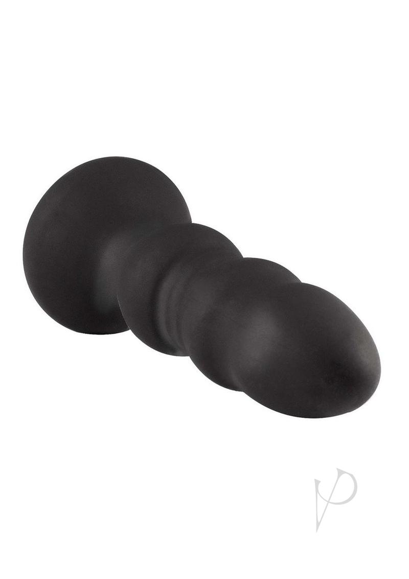 Atomic Thrusting Light-Up Rechargeable Silicone Power Plug with Remote Control - Black