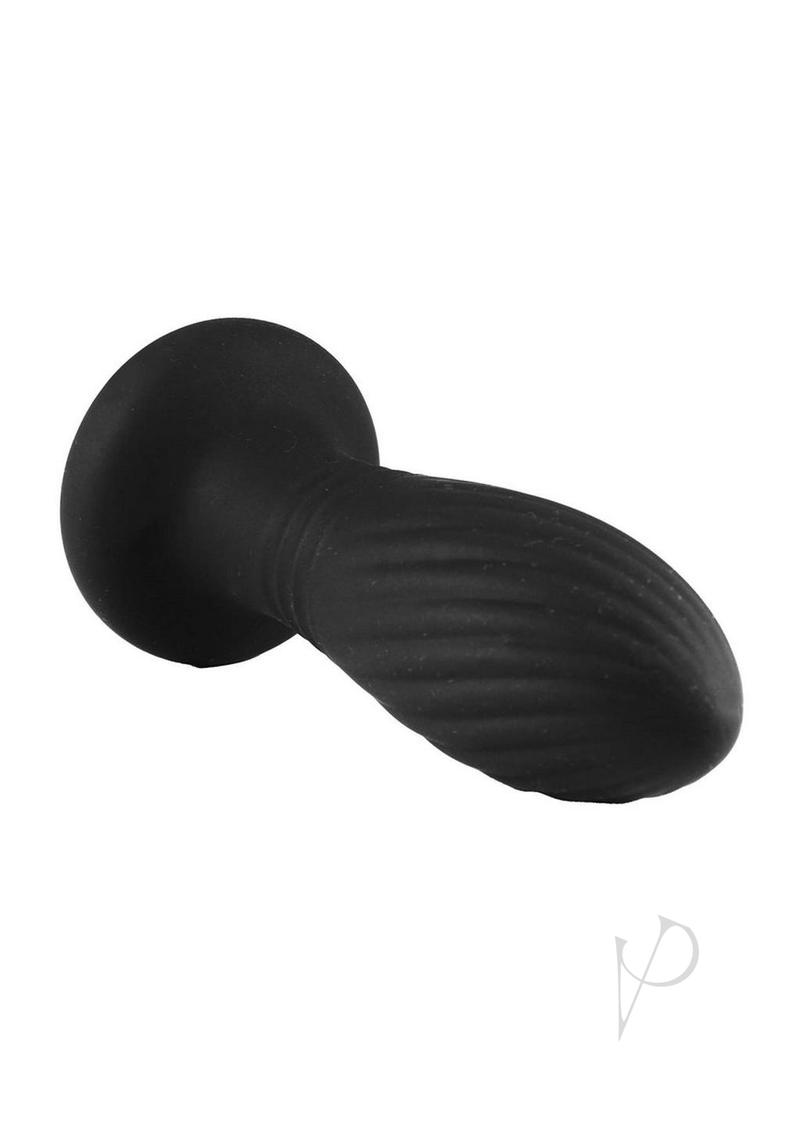 Atomic Thrusting Light-Up Twister Rechargeable Silicone Plug with Remote Control - Black