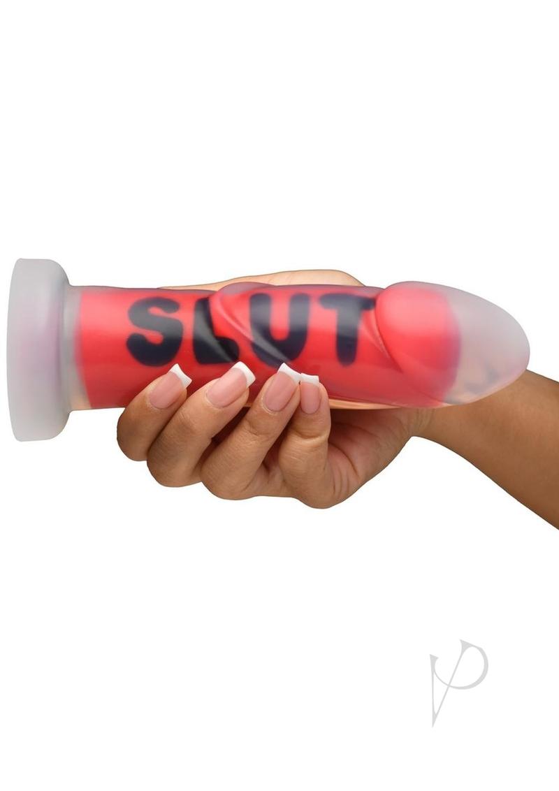 Master Series SLUT Silicone Dildo - Red/Black/Clear