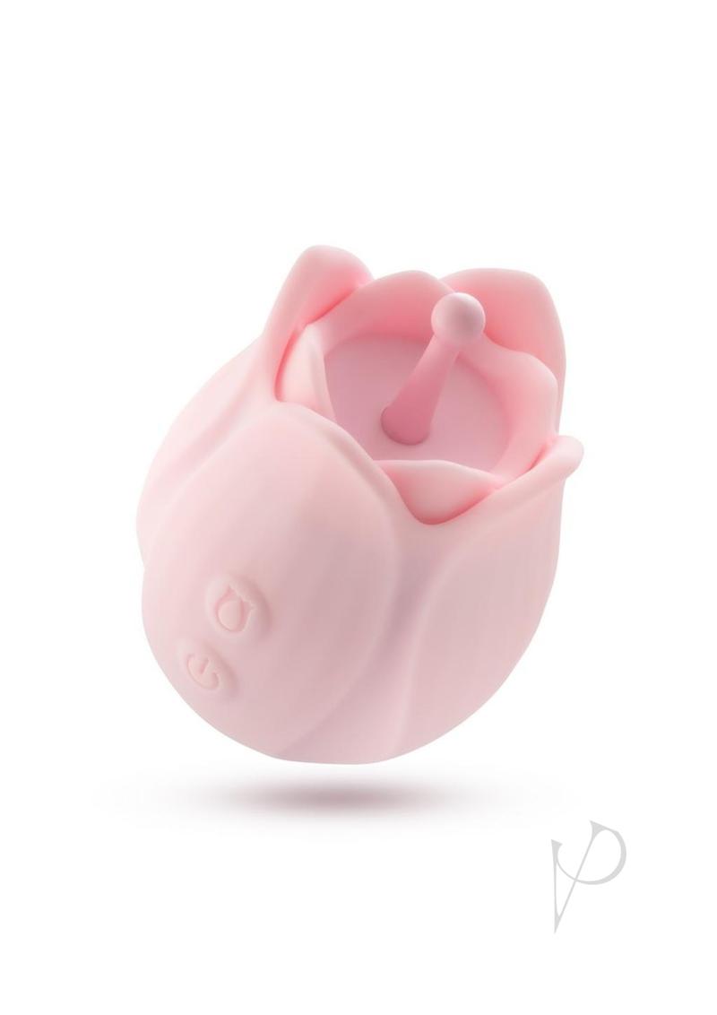 Play with Me Romantic Rose Rechargeable Silicone Nipple and Clitoral Stimulator with 3 Interchangeable Attachments - Pink