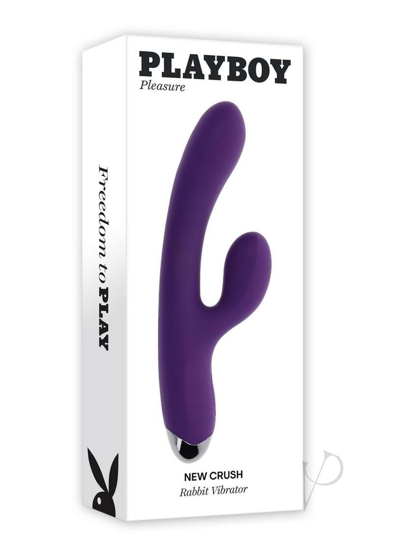 Playboy New Crush Rechargeable Silicone Rabbit Vibrator - Purple