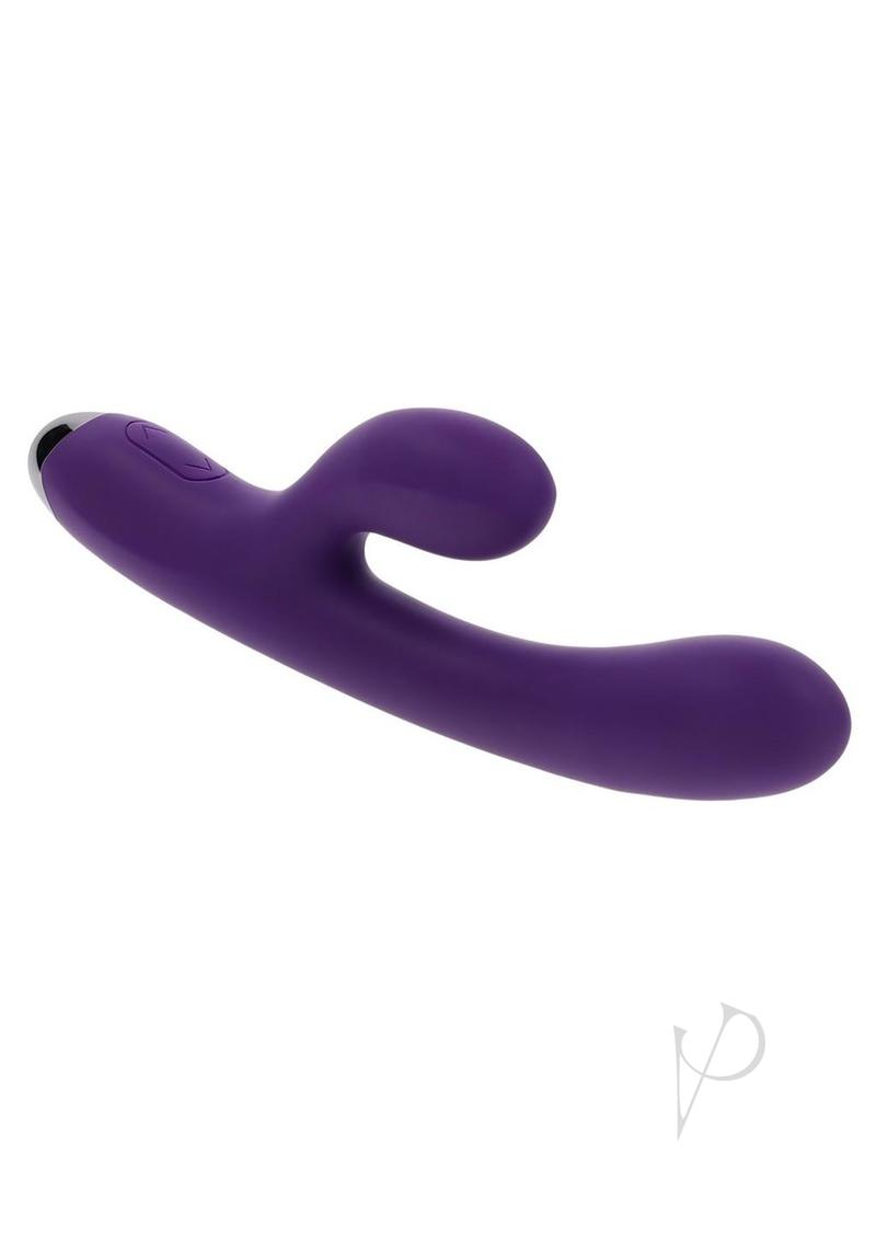 Playboy New Crush Rechargeable Silicone Rabbit Vibrator - Purple