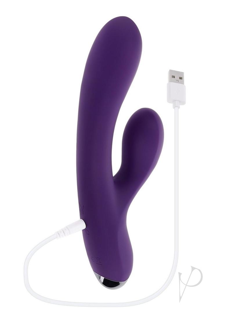 Playboy New Crush Rechargeable Silicone Rabbit Vibrator - Purple